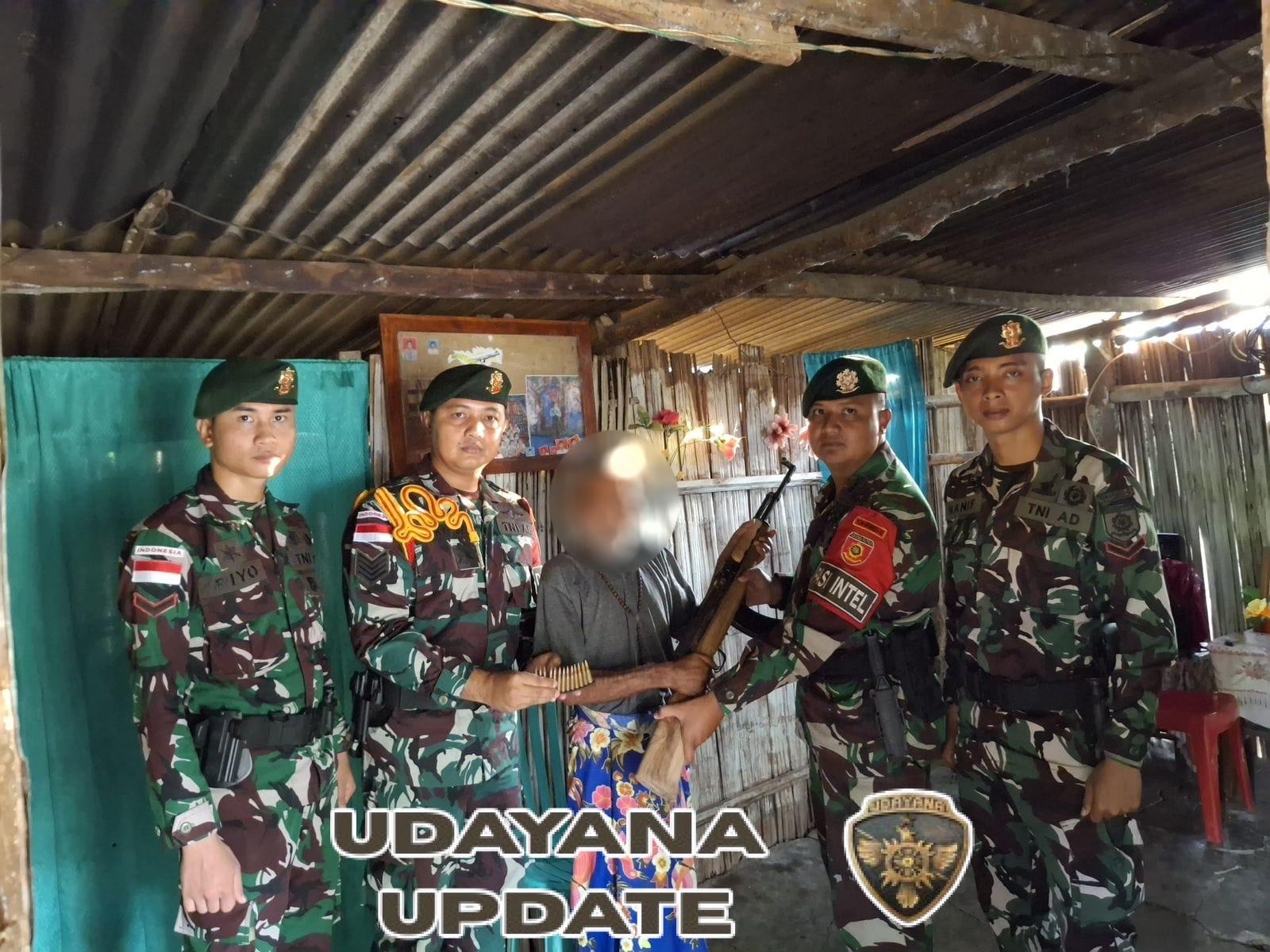 Pendekatan Humanis Satgas Pamtas Yonarmed 12 Kostrad, Warga Serahkan Senjata SKS Secara Sukarela