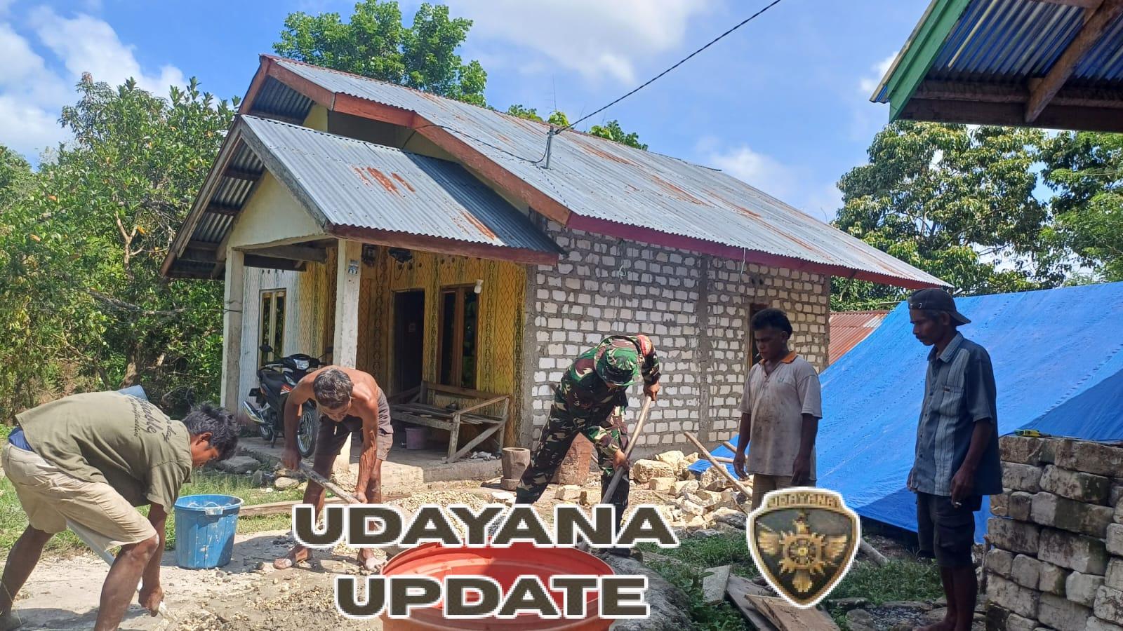 Babinsa Kodim 1613/Sumba Barat Galang Kebersamaan Lewat Pembuatan Bak Air