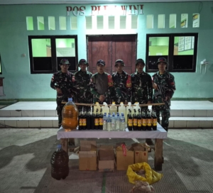 Operasi Malam di Perbatasan, Satgas Pamtas Yonarhanud 2 Kostrad Sita Miras, BBM, dan Ternak Ilegal