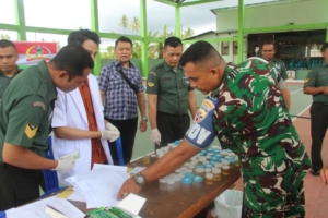 Kodim 1615/Lotim Gelar Sosialisasi P4GN, 100 Prajurit Ikuti Tes Urine dengan Hasil Negatif ‎