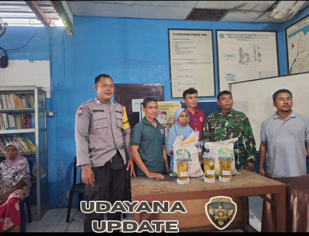 Koramil 1607-09/Utan–Rhee Perkuat Sinergi Tiga Pilar dalam Penyaluran Bantuan Pangan di Desa Luk