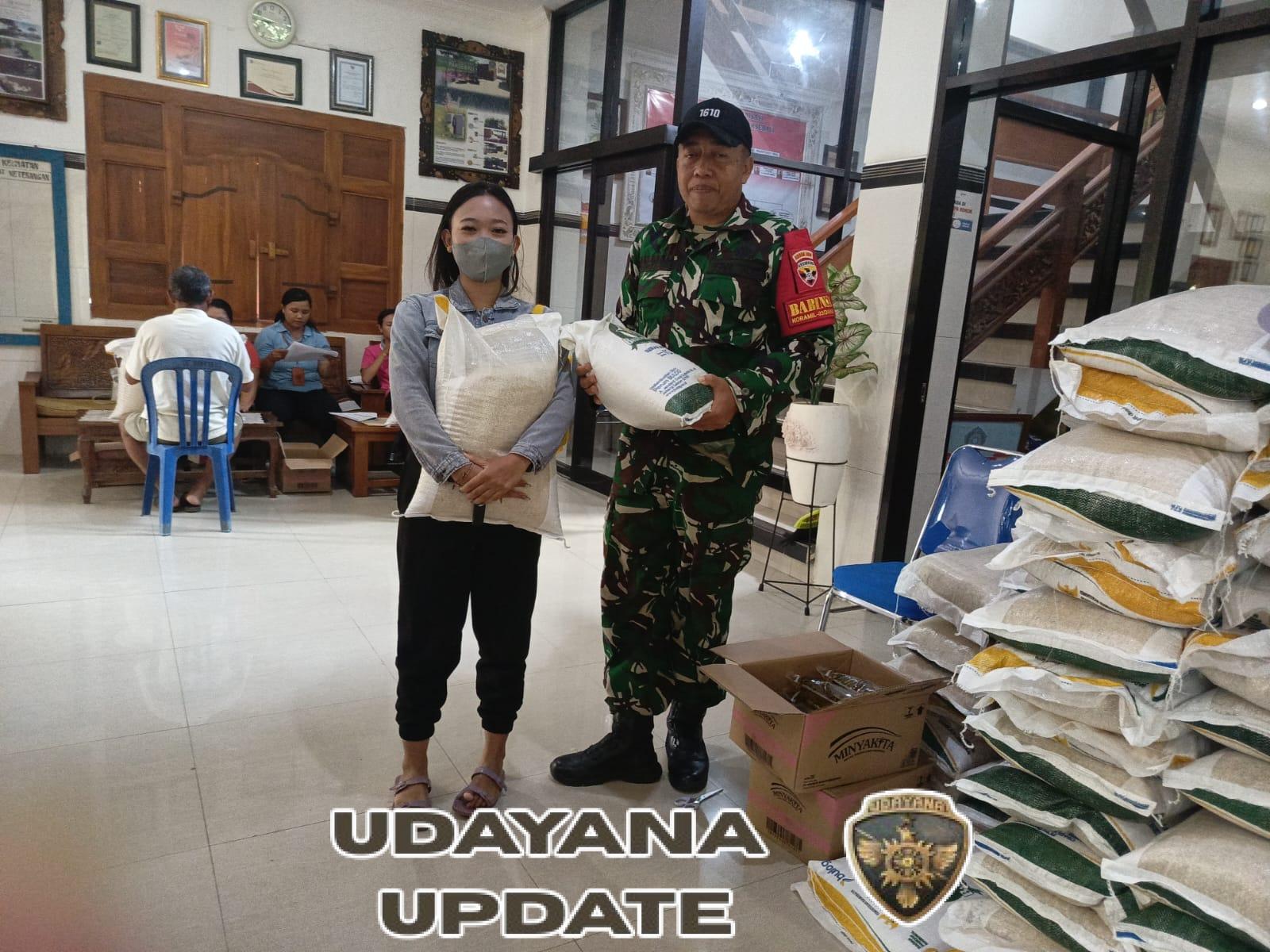 Dandim Klungkung Kerahkan Babinsa Kawal Penyaluran Bantuan Pangan Beras Dan Migor