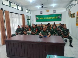 Pasipersdim 1623/Karangasem bersama Personel Militer Ikuti Sosialisasi KPR TWP AD Secara Vicon.