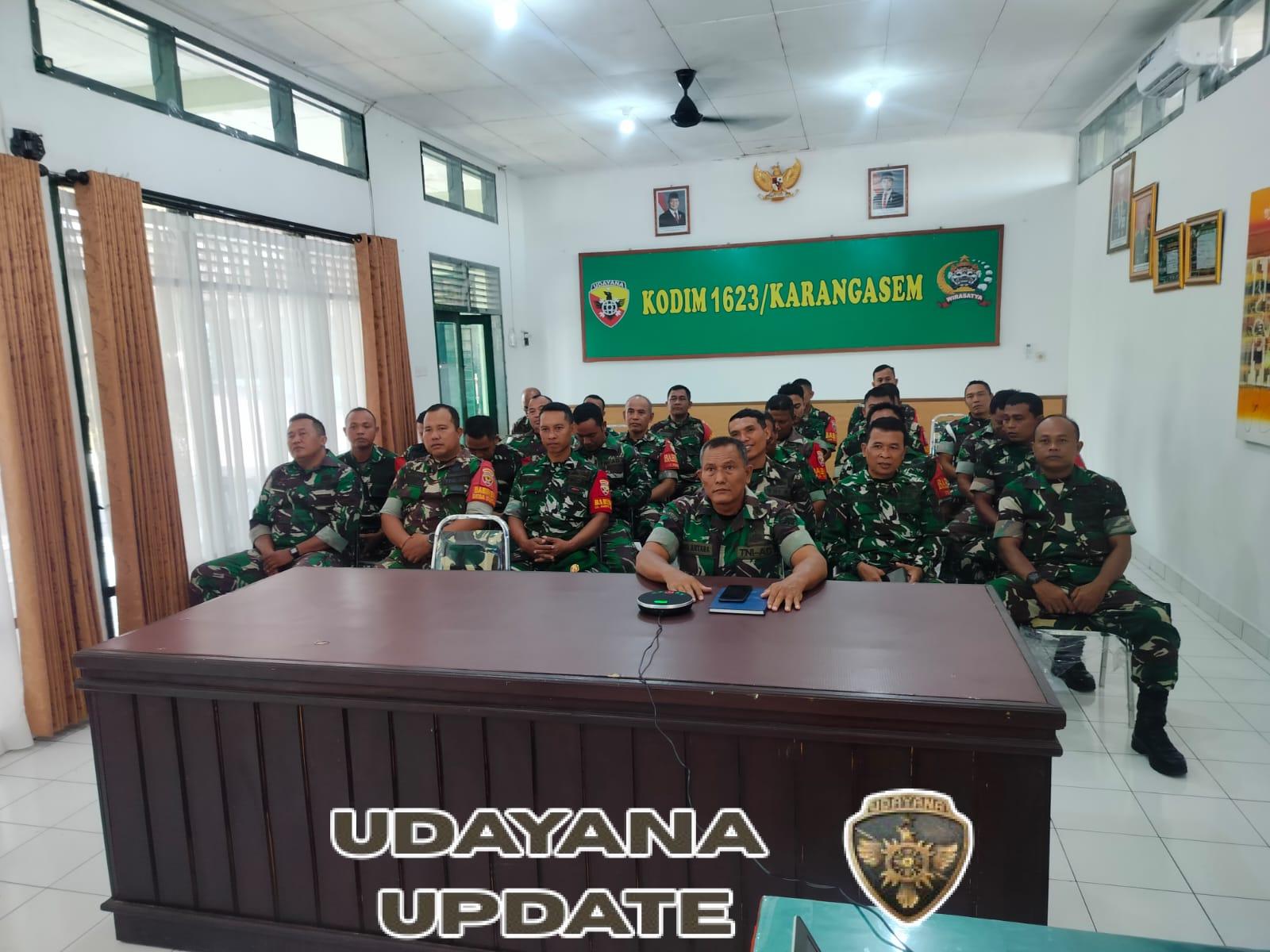 Pasipersdim 1623/Karangasem bersama Personel Militer Ikuti Sosialisasi KPR TWP AD Secara Vicon.