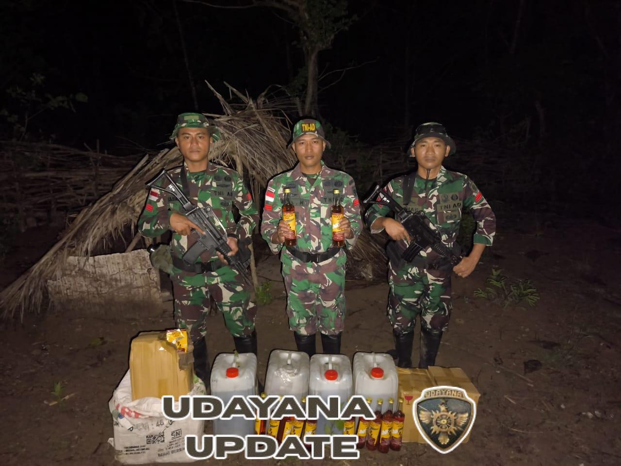 Satgas Pamtas Yonarhanud 2 Kostrad Amankan Barang Ilegal Diduga Akan Diselundupkan