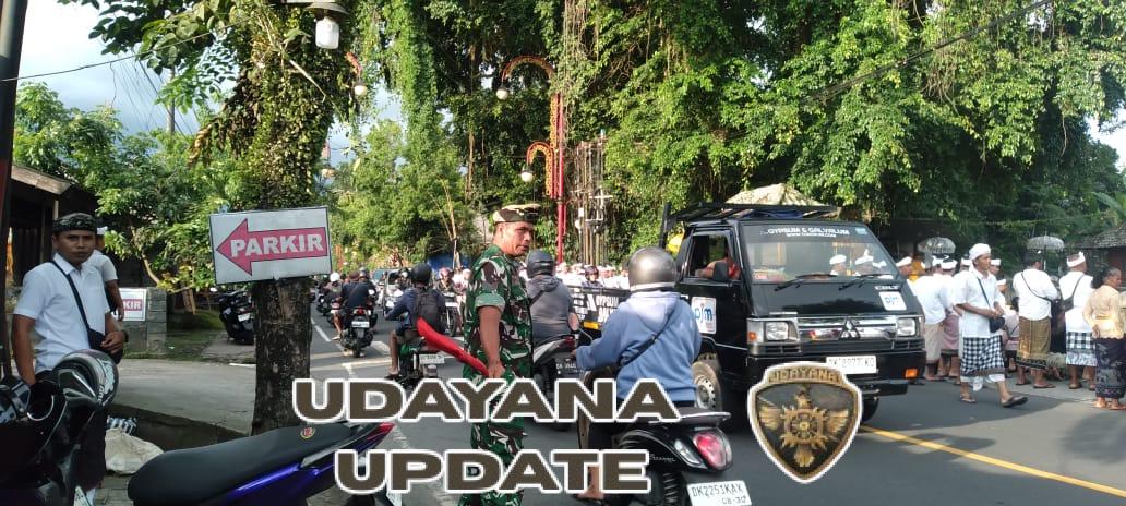 Babinsa Buruan Mantapkan Pengamanan Piodalan di Pura Dalem dan Pura Durga Kutri