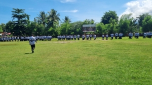 Danramil Kewapante Hadiri Upacara Hari Guru Nasional dan HUT PGRI ke-80 di Mako Brimob