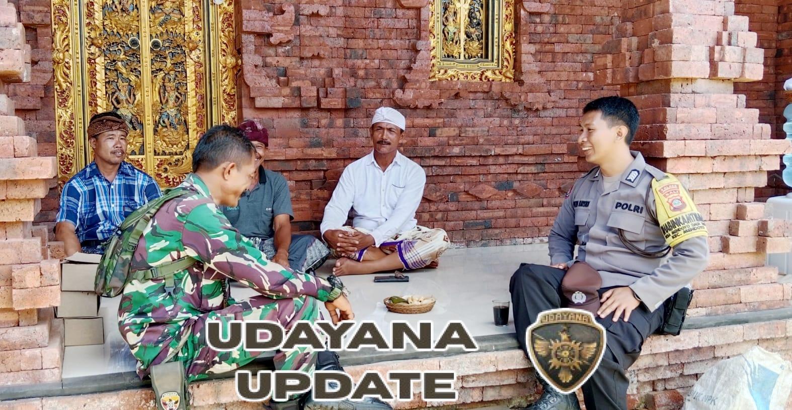 Babinsa Mendoyo Dauh Tukad Perkuat Silaturahmi, Dukung Penuh Persiapan Upacara Dewa Yadnya