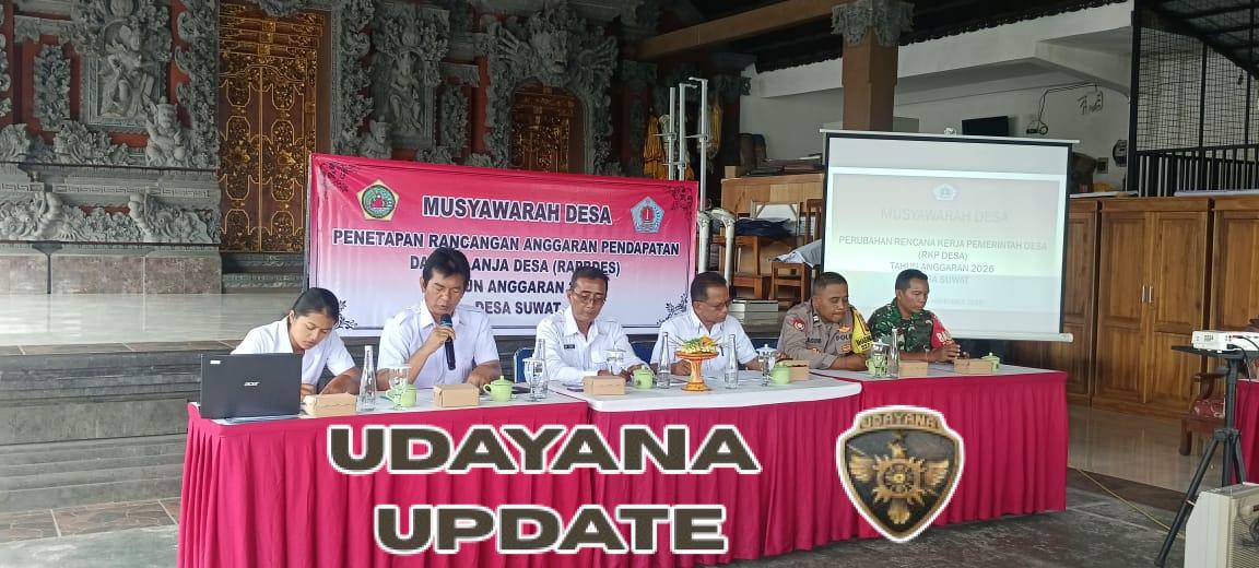 Babinsa Suwat Hadiri Musdes Penetapan APBDES 2026 Dukung Transparansi Pembangunan Desa