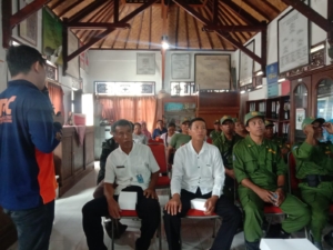Sinergitas Tanggap Bencana, Babinsa Semarapura Kangin Hadiri Sosialisasi Mitigasi Bencana
