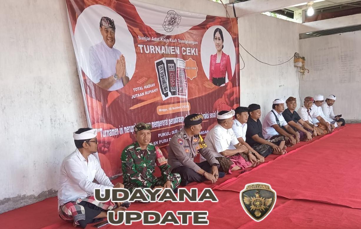 Babinsa Samplangan Hadiri dan Amankan Pembukaan Turnamen Ceki