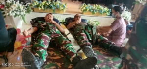 Bakti Sosial Donor Darah, Kodim Klungkung Berkolaborasi Bersama Bersama Gereja GBI Rock Klungkung Dan PMI