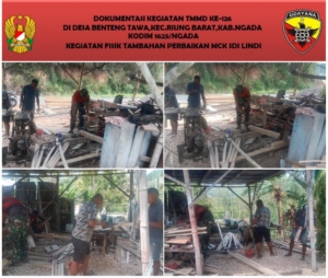 Hari ke-23 TMMD ke-126 Kodim 1625/Ngada, Pembuatan Pintu MCK SDI Lindi Capai 91 Persen