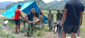 Satgas TMMD Kodim 1625/Ngada Kebut Pengerjaan Saluran Irigasi Lewur Tepu di Riung Barat
