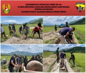 Hari ke-24 TMMD, Progres Pengerjaan Irigasi Lewur Tepu Capai 91 Persen