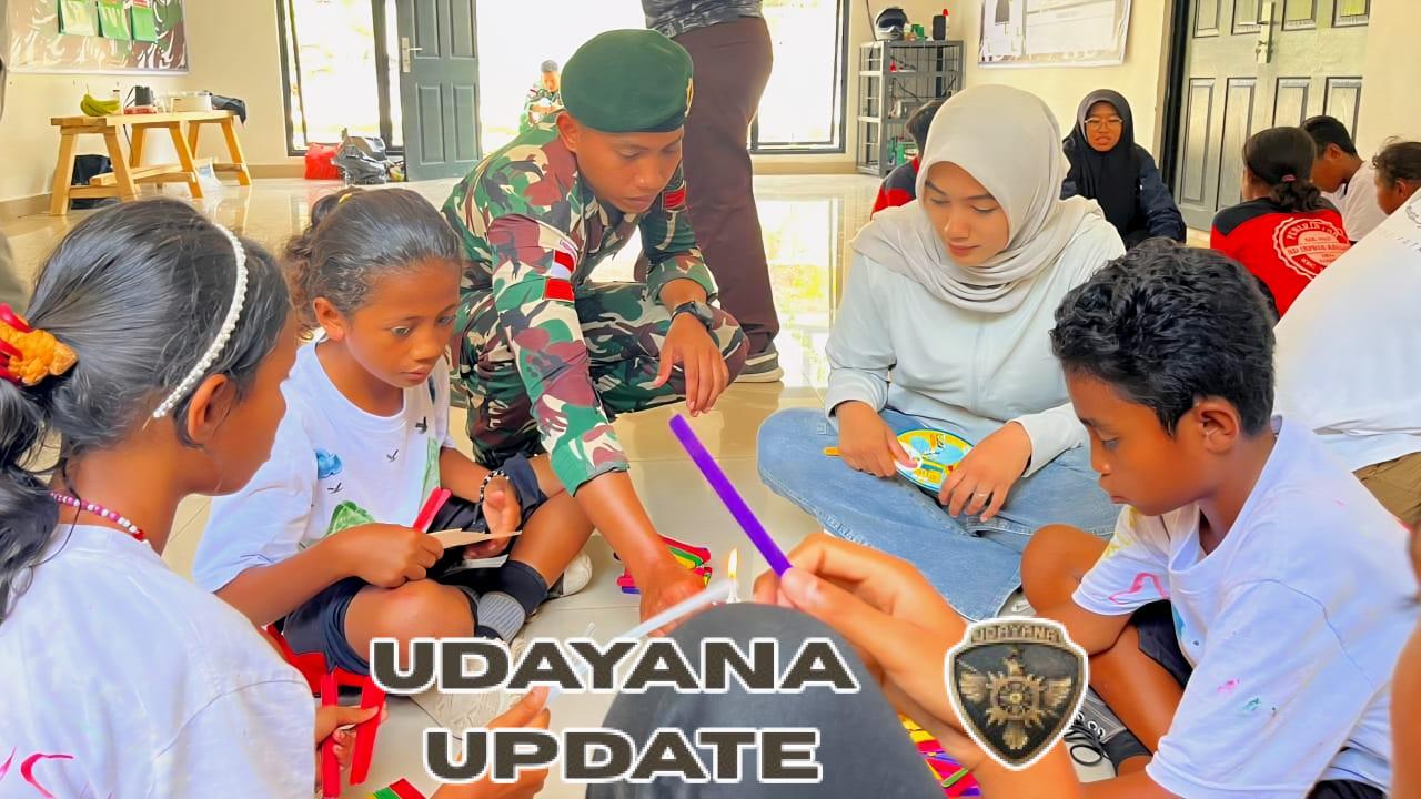 Satgas Pamtas Yonarmed 12 Kostrad dan Mahasiswa IPB Didik Generasi Perbatasan di Pos Asulait