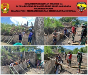 Hari ke-25 TMMD ke-126 Kodim 1625/Ngada Fokuskan Pengecoran Sayap Bendungan Panondiwal