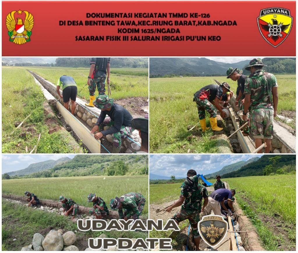 Hari ke-25 TMMD ke-126 Kodim 1625/Ngada, Progres Saluran Irigasi Puun Keo Capai 91 Persen