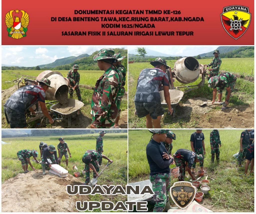 Hari ke-25 TMMD ke-126 Kodim 1625/Ngada, Progres Pembangunan Irigasi Lewur Tepu Capai 93 Persen