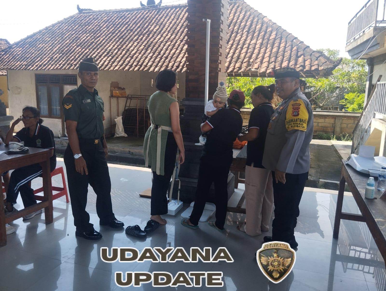 Babinsa Keramas Dukung Kesehatan Warga Lewat Posyandu Siklus Hidup di Banjar Palak