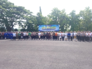 Perkuat Mitigasi Bencana, Pasi Ops Kodim 1617/Jembrana Bersama Forkopimda Hadiri Apel Kesiapsiagaan