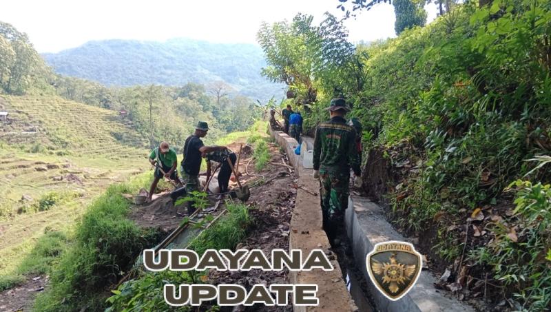 Kodim 1612/Manggarai Dorong Ketahanan Pangan Lewat Pembangunan Irigasi di Desa Pinggang