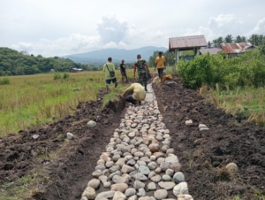 Babinsa Koramil 1602-04/Maurole Dampingi Petani Cek Pekerjaan Saluran Irigasi di Desa Ranokolo Selatan