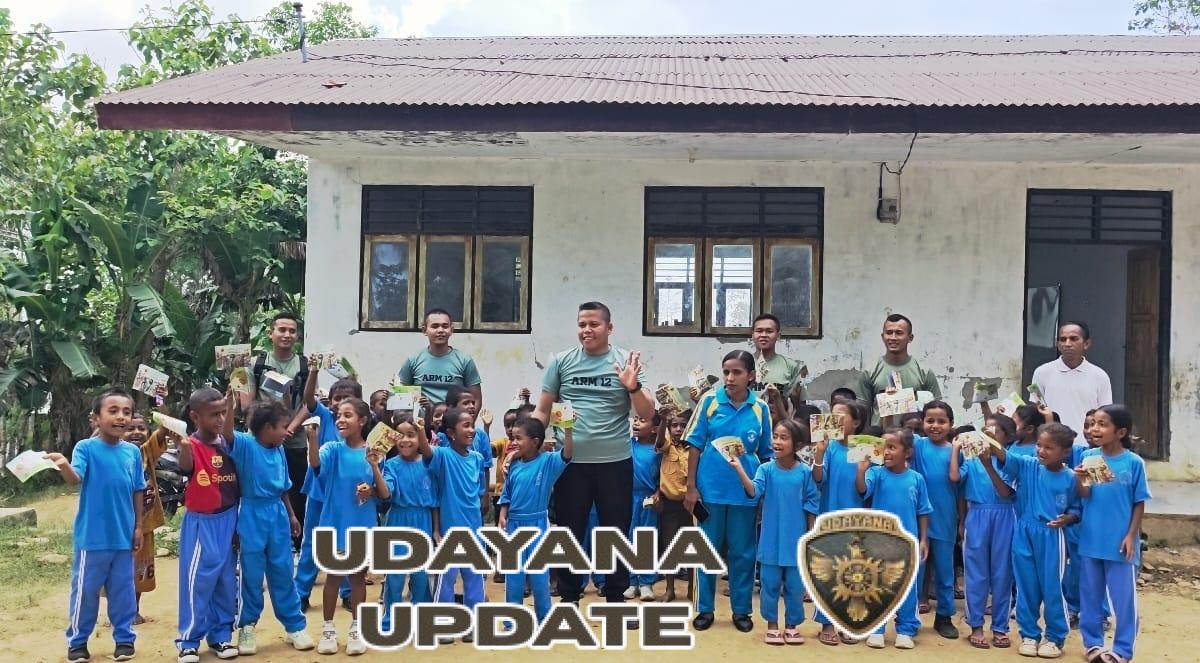 Satgas Pamtas Pos Fohuk Ajak Siswa SD Loonuna Olahraga Pagi Penuh Keceriaan