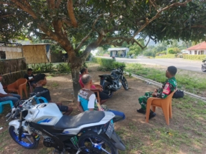 Babinsa Maurole Pererat Kemanunggalan TNI dan Rakyat Lewat Komsos di Desa Watunggere