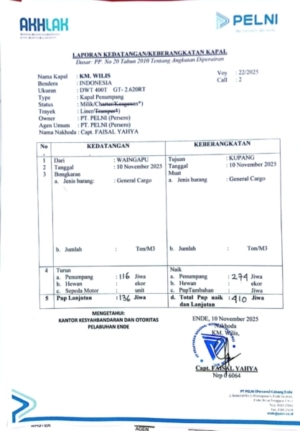 Babinsa Koramil Ende Bersama Instansi Terkait Amankan Kedatangan Kapal KM WILIS