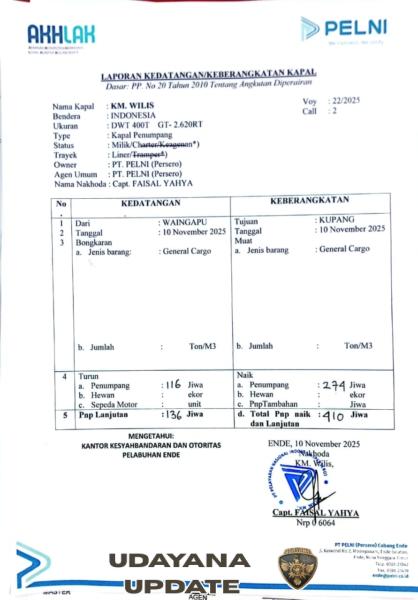 Babinsa Koramil Ende Bersama Instansi Terkait Amankan Kedatangan Kapal KM WILIS