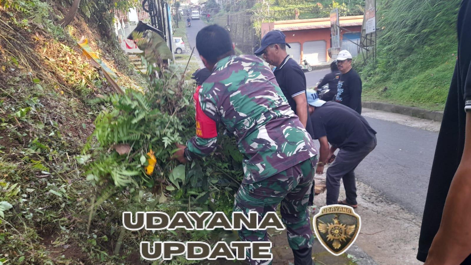 Babinsa Jehem Bersama Warga Gelar Aksi Bersih Jalan, Wujud Kepedulian Terhadap Lingkungan