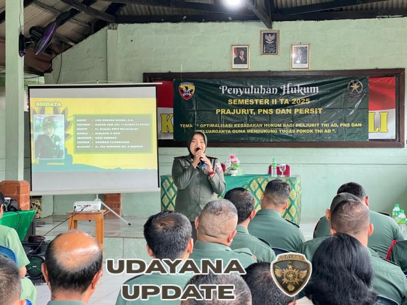 Kumdam IX/Udayana Berikan Penyuluhan Hukum Kepada Prajurit, PNS dan Persit Kodim 1626/Bangli