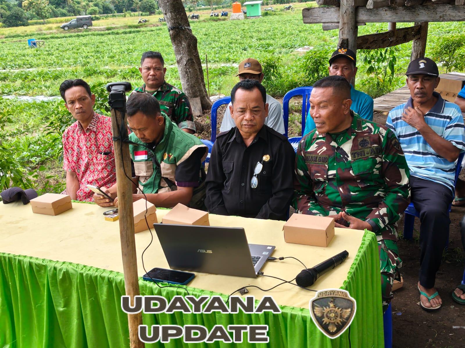 Kodim 1607/Sumbawa Ikuti Peninjauan Pengairan Pertanian oleh Kasad Melalui Vicon di Desa Kalabeso