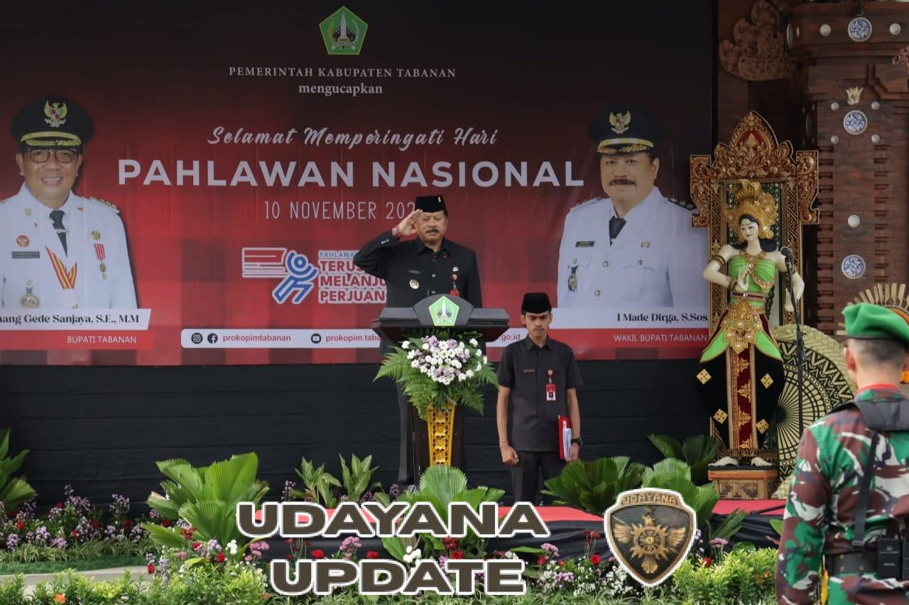 Wabup Dirga Pimpin Upacara Hari Pahlawan ke-80, Ajak Masyarakat Tabanan Teladani Semangat Perjuangan
