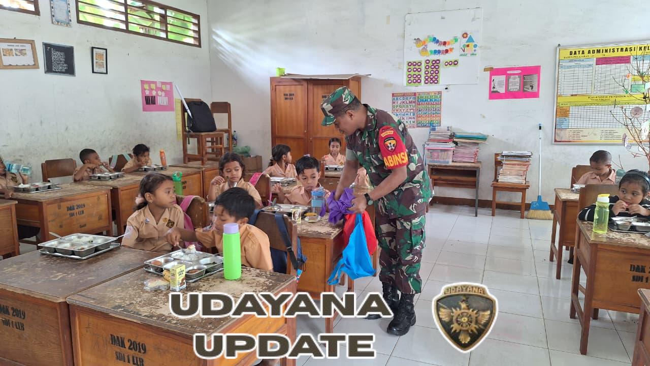 Program Makanan Bergizi Gratis di Lembata Berjalan Lancar, Babinsa Beri Pendampingan