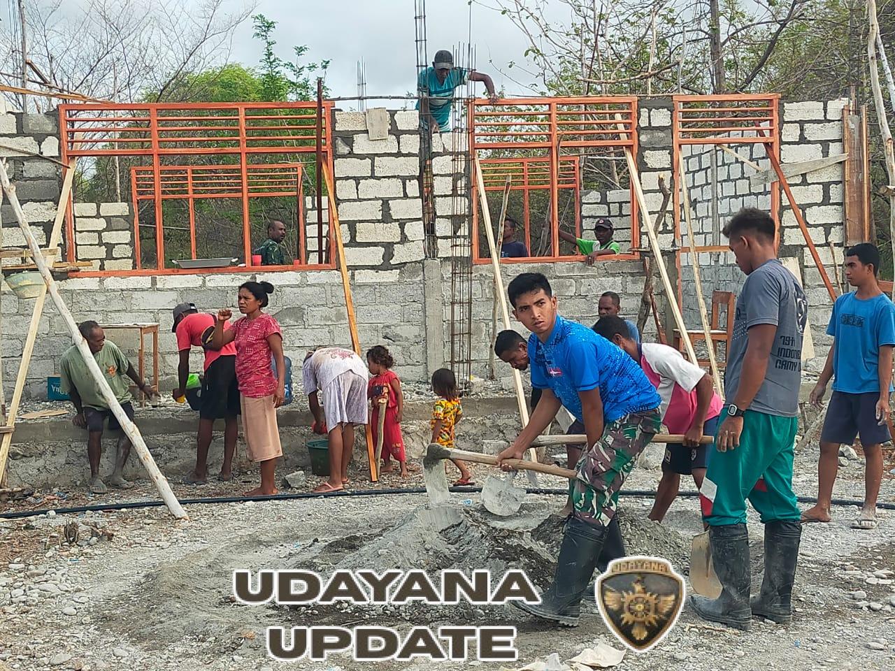 Pembangunan SMPN Oepoli Terus Dikebut Tim Kodim