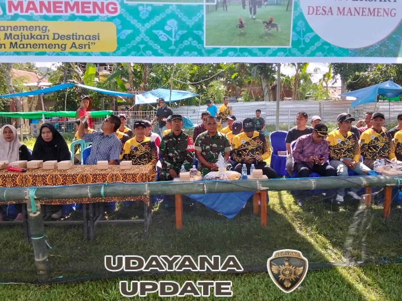 Barapan Ayam Meriahkan HUT Desa Manemeng, Batih Wanwil Koramil 1628-01/Taliwang Hadir Berikan Dukungan