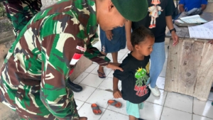 Satgas Pamtas Armed 12 Berikan Layanan Kesehatan untuk 60 Balita di Perbatasan Malaka