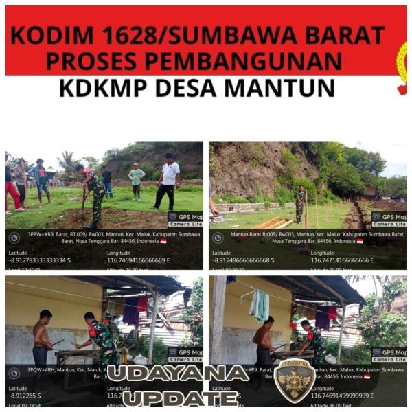 Babinsa Koramil Jajaran Kodim 1628/KSB Pantau Perkembangan Awal Pembangunan KDKMP Desa Mantun
