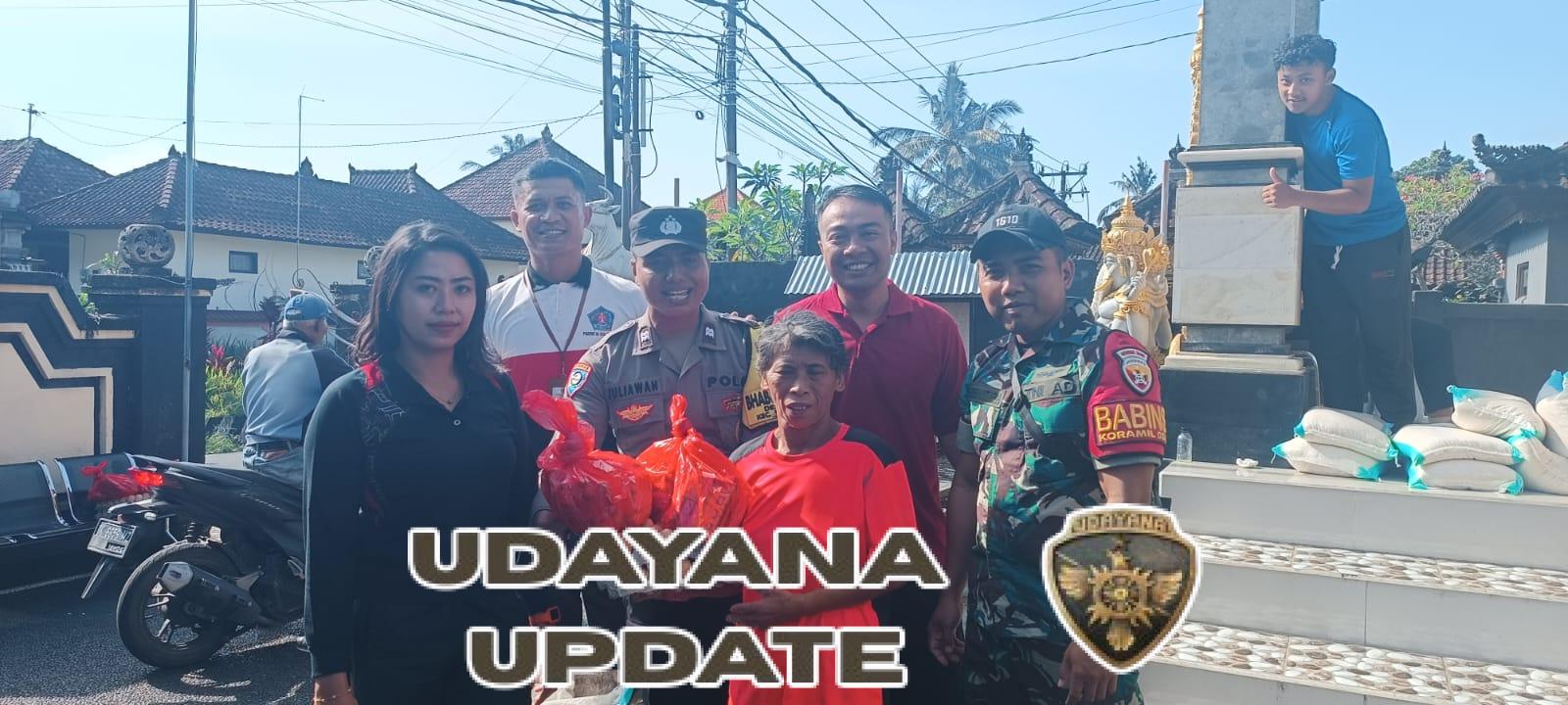 Babinsa Tohpati Dampingi Pemdes Salurkan Sembako Bagi Kaum Lansia