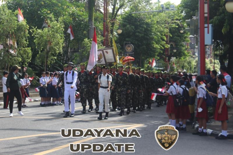 Kodim 1616/Gianyar Kobarkan Semangat Juang Lewat Serah Terima Pataka I Gusti Ngurah Rai
