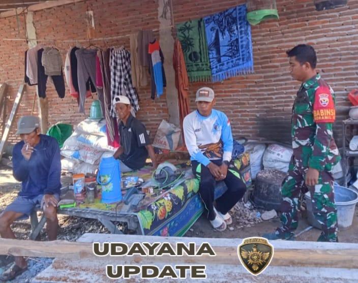 Cegah Banjir dan Pergaulan Bebas, Babinsa Monta Himbau Warga Saling Kontrol