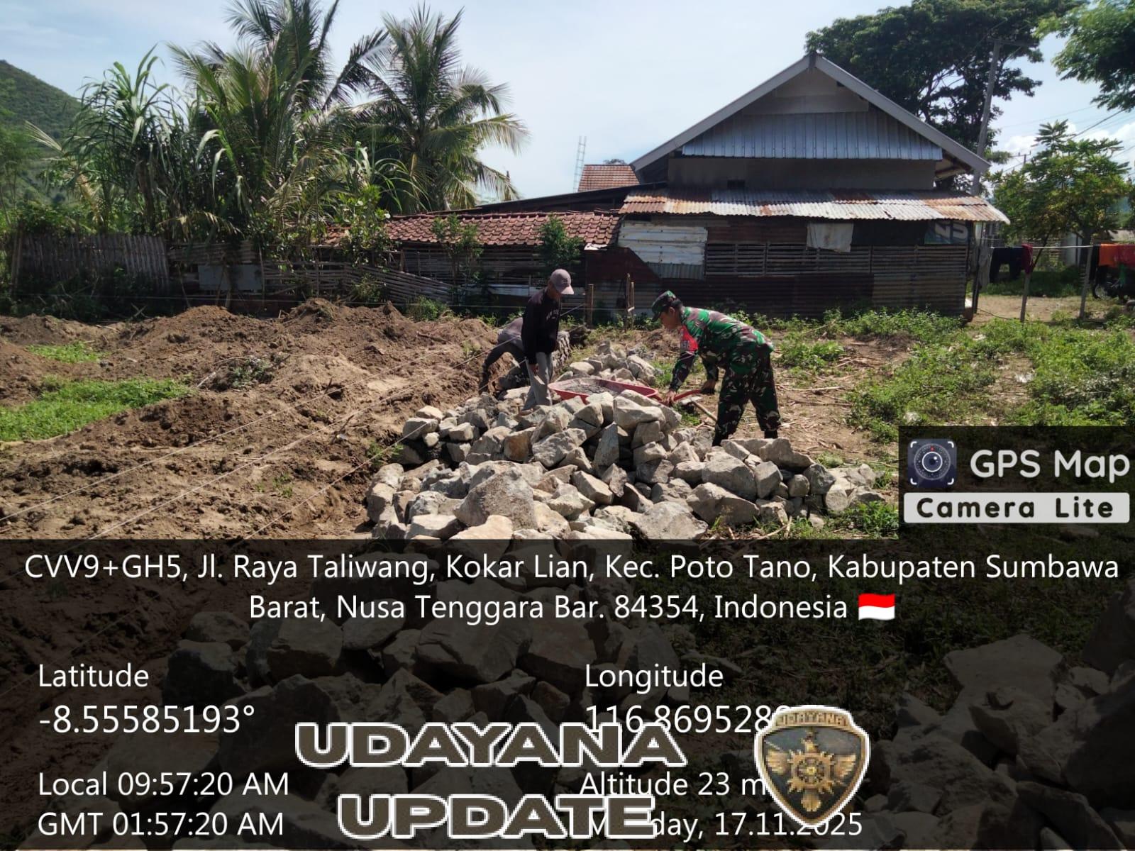 Babinsa Desa Kokarlian Kawal Ketat Pembangunan KDKMP Demi Ketahanan Pangan Masyarakat