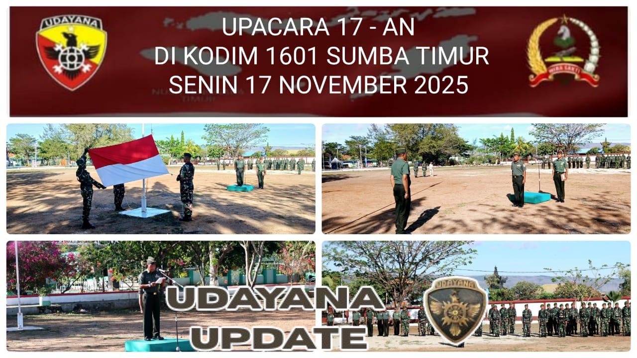 Pengibaran Merah Putih Meriahkan Upacara 17-san Kodim 1601/ST di Waingapu