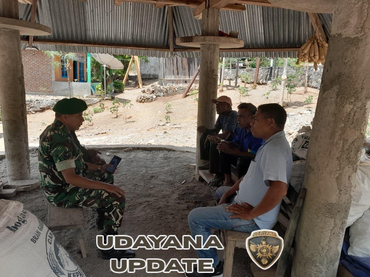 Babinsa Sertu Hermenejildo De Almeida Laksanakan Monitoring Wilayah dan Komsos di Desa Bannae