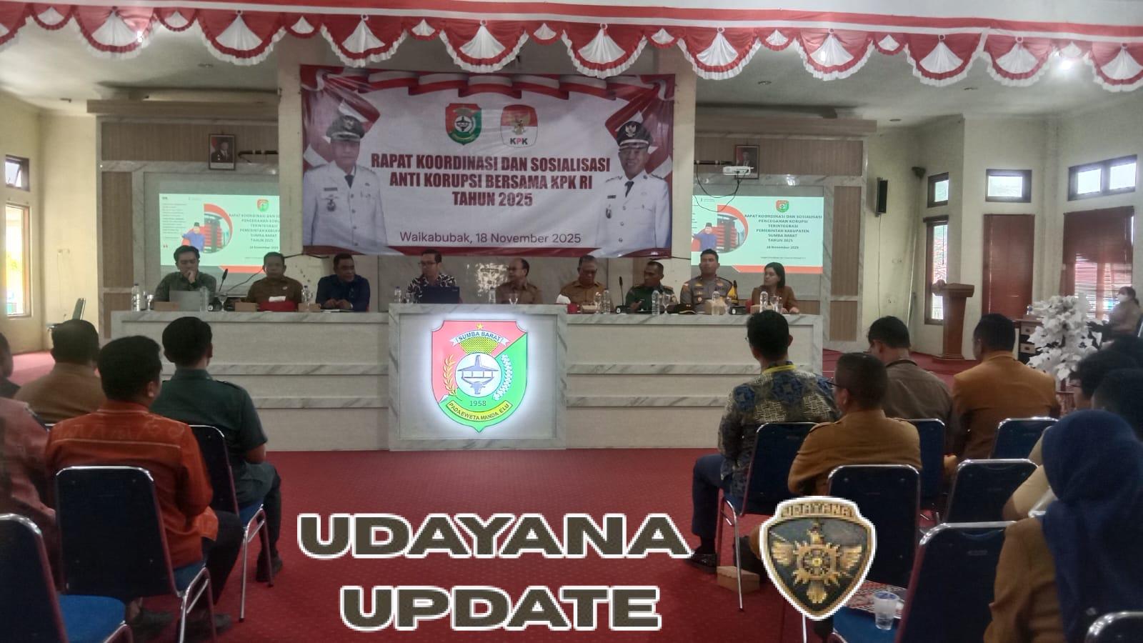 Dandim 1613/Sumba Barat Hadiri Rakor dan Sosialisasi Anti Korupsi Bersama KPK RI