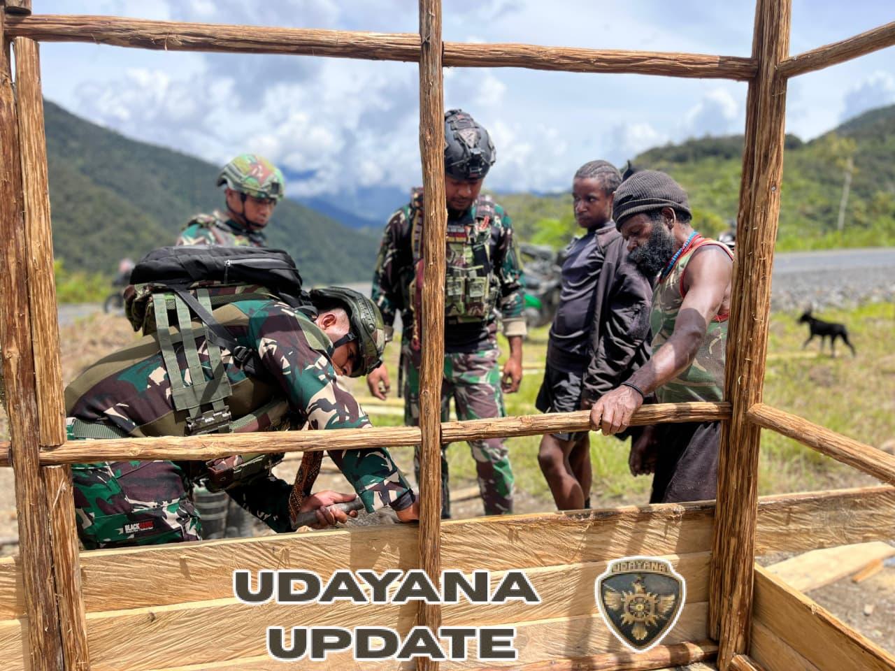 Rumah Baru, Harapan Baru Satgas Yonif 743/PSY Bersama Masyarakat Bangun Rumah Baru di Distrik Yambi