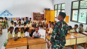 Peduli Pendidikan, Satgas Pamtas RI–RDTL Beri Pengajaran di Wilayah Perbatasan