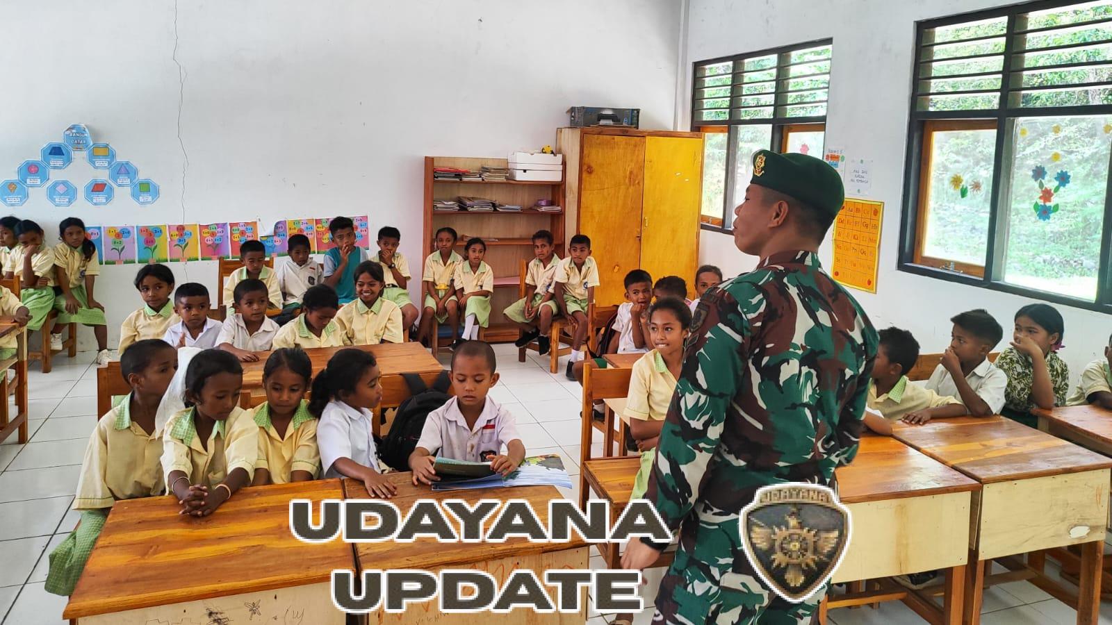 Peduli Pendidikan, Satgas Pamtas RI–RDTL Beri Pengajaran di Wilayah Perbatasan